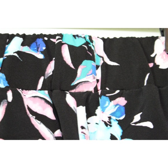 Lane Bryant Floral Dot Wide Leg Crepe Pants Black Mixed Print Size 14/16 H14843 - Picture 9 of 13